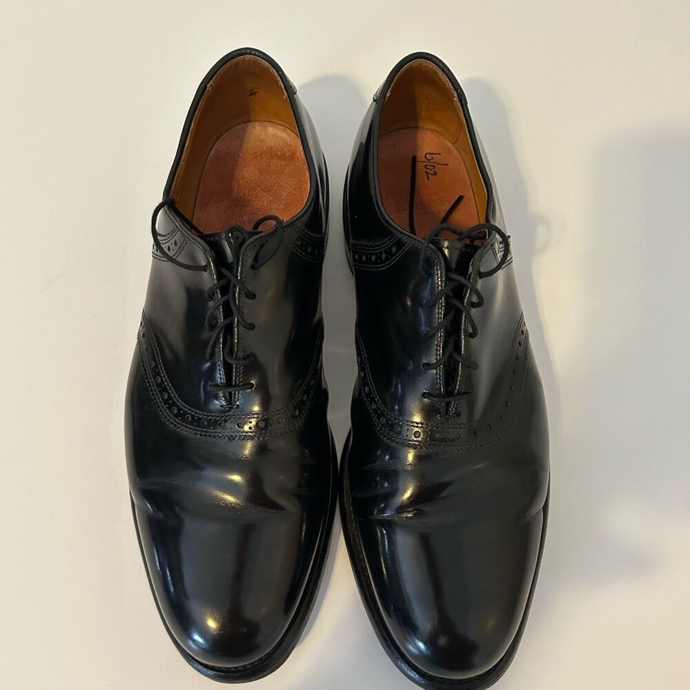 Allen Edmonds SHELTON Oxford Shoes Mens 13 E Black Leather Dress Shoe lace money